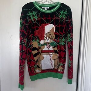 Christmas Cat Sweater with Santa Hat
